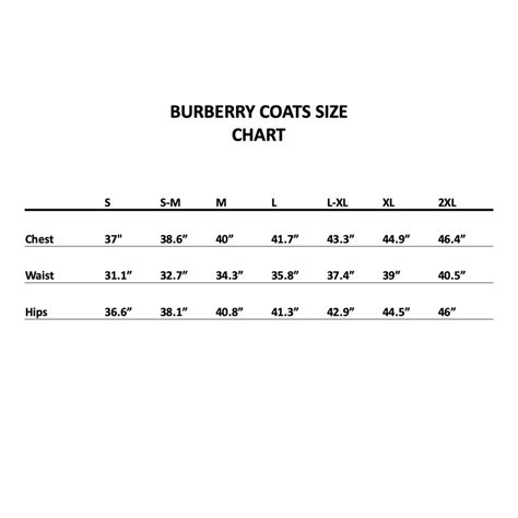 burberry imported trench coat|Burberry trench coat measurement chart.